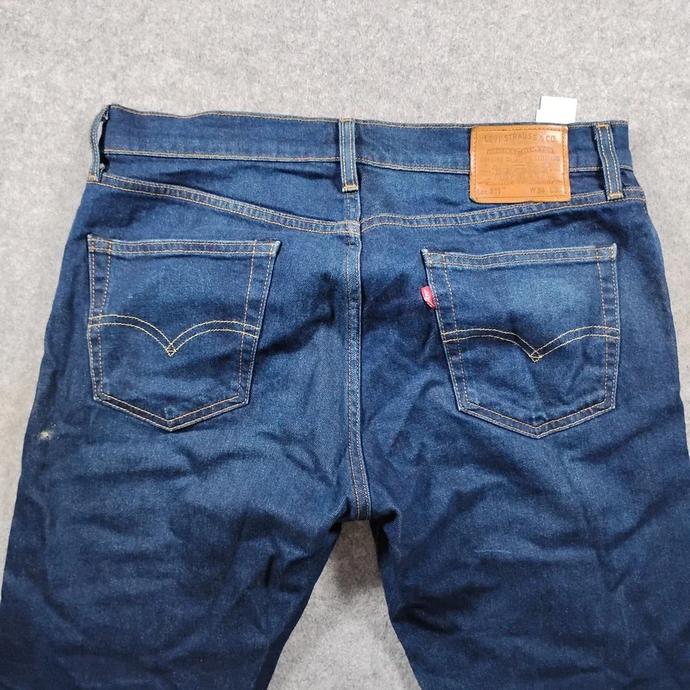 Levi's 511 Selvedge Slim Fit Men's Blue Jeans Size W34 L30 Denim Premium Pants